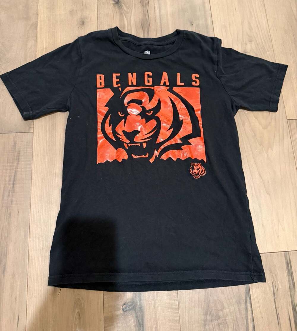 Cincinnati Bengals NFL Youth Graphic T-Shirt with Liquid Camo Tiger Logo